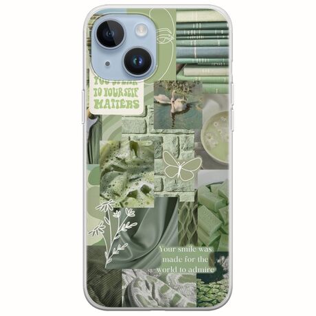 Aesthetic Green iPhone 15 Flexible TPU (Διάφανη Σιλικόνη)