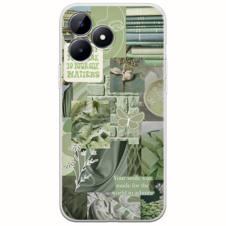Aesthetic Green Realme C51 Flexible TPU (Διάφανη Σιλικόνη)
