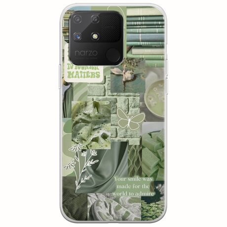 Aesthetic Green Realme Narzo 50A Flexible TPU (Διάφανη Σιλικόνη)