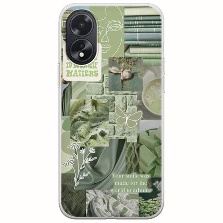 Aesthetic Green Oppo A18 4G Flexible TPU (Διάφανη Σιλικόνη)