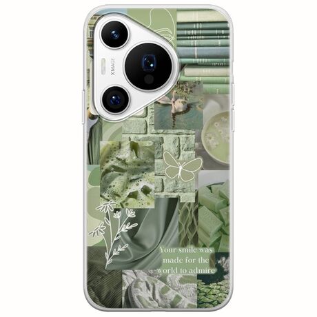 Aesthetic Green Huawei Pura 70 Pro Flexible TPU (Διάφανη Σιλικόνη)