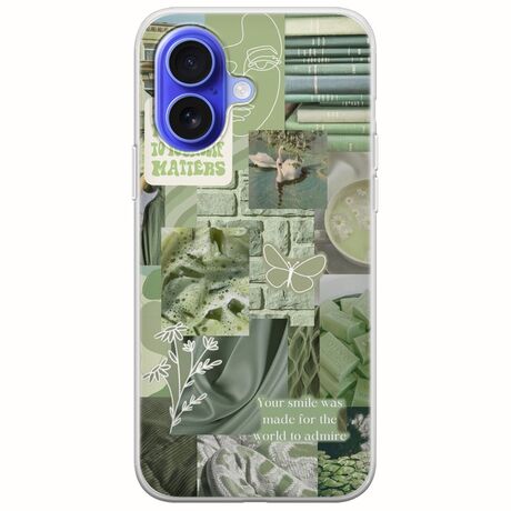 Aesthetic Green iPhone 16 Flexible TPU (Διάφανη Σιλικόνη)