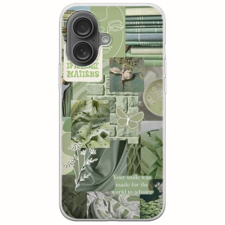 Aesthetic Green iPhone 16 Plus Flexible TPU (Διάφανη Σιλικόνη)