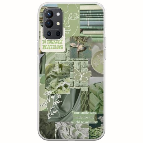 Aesthetic Green OnePlus 9R 5G Flexible TPU (Διάφανη Σιλικόνη)