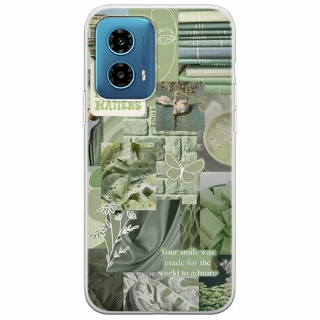 Aesthetic Green Motorola Moto G34 5G Flexible TPU (Διάφανη Σιλικόνη)
