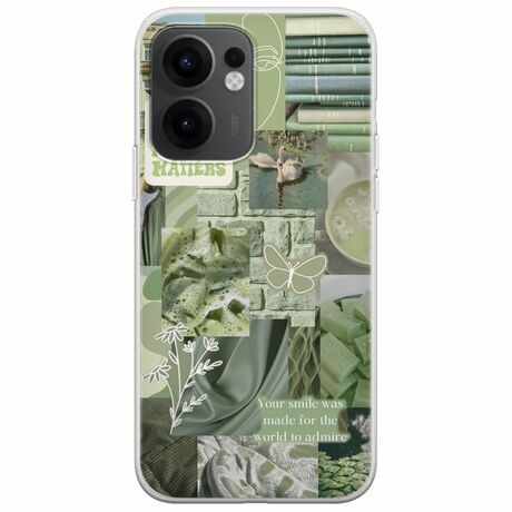 Aesthetic Green Oppo Reno 13 F 5G Flexible TPU (Διάφανη Σιλικόνη)