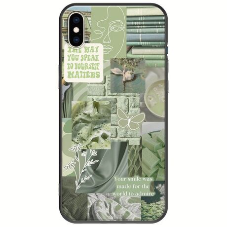 Aesthetic Green iPhone XS Max Black TPU (Μαύρη Σιλικόνη)