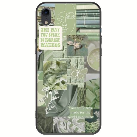 Aesthetic Green iPhone XR Black TPU (Μαύρη Σιλικόνη)