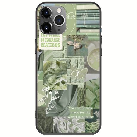 Aesthetic Green iPhone 11 Pro Max Black TPU (Μαύρη Σιλικόνη)