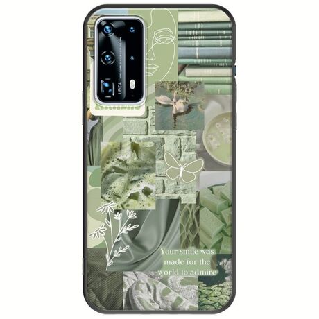 Aesthetic Green Huawei P40 Black TPU (Μαύρη Σιλικόνη)