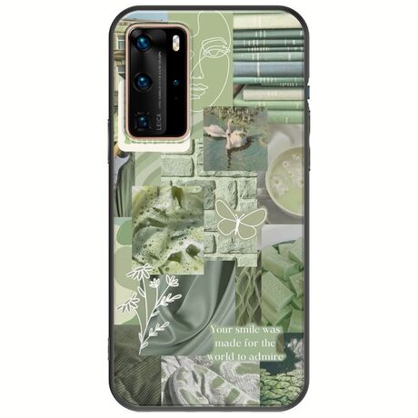 Aesthetic Green Huawei P40 Pro Black TPU (Μαύρη Σιλικόνη)