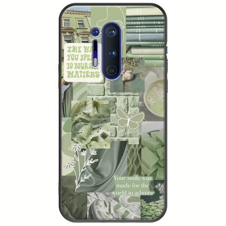 Aesthetic Green OnePlus 8 Pro Black TPU (Μαύρη Σιλικόνη)