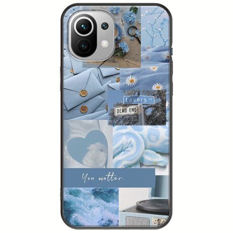 Aesthetic Blue Xiaomi Mi 11 Lite / 11 Lite NE / 5G Black TPU (Μαύρη Σιλικόνη)
