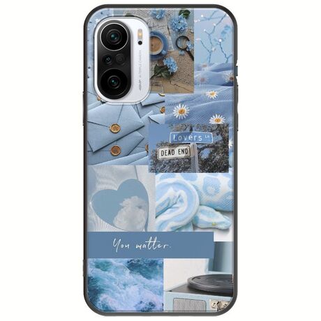 Aesthetic Blue Xiaomi Poco F3 Black TPU (Μαύρη Σιλικόνη)