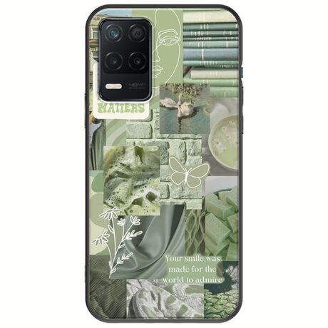 Aesthetic Green Realme 8 5G Black TPU (Μαύρη Σιλικόνη)