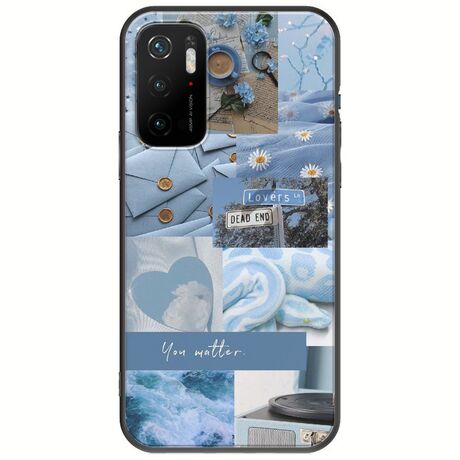 Aesthetic Blue Xiaomi Poco M3 Pro 5G Black TPU (Μαύρη Σιλικόνη)