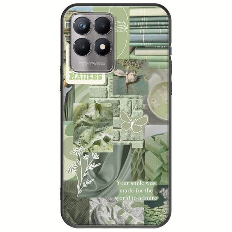 Aesthetic Green Realme 8i Black TPU (Μαύρη Σιλικόνη)