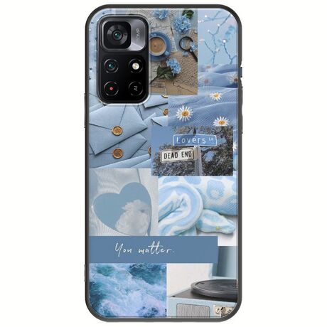 Aesthetic Blue Xiaomi Poco M4 Pro 5G Black TPU (Μαύρη Σιλικόνη)