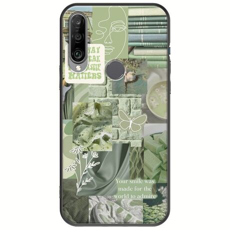 Aesthetic Green Huawei Y6p Black TPU (Μαύρη Σιλικόνη)