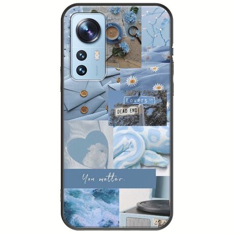 Aesthetic Blue Xiaomi 12 / 12X Black TPU (Μαύρη Σιλικόνη)