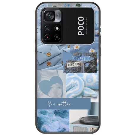 Aesthetic Blue Xiaomi Poco M4 Pro 4G Black TPU (Μαύρη Σιλικόνη)
