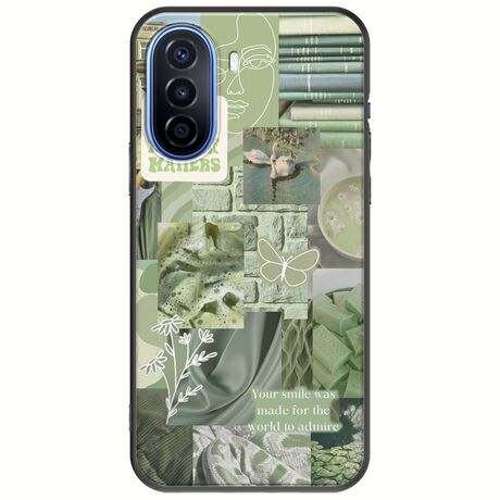 Aesthetic Green Huawei Nova Y70 Black TPU (Μαύρη Σιλικόνη)