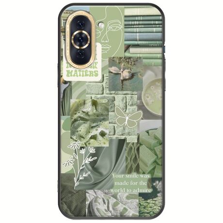 Aesthetic Green Huawei Nova 10 Black TPU (Μαύρη Σιλικόνη)