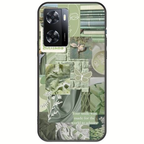 Aesthetic Green Oppo A57s Black TPU (Μαύρη Σιλικόνη)