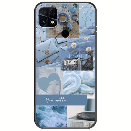 Aesthetic Blue Xiaomi Poco C40 Black TPU (Μαύρη Σιλικόνη)