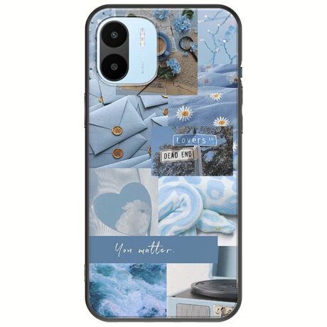 Aesthetic Blue Xiaomi Redmi A1 Black TPU (Μαύρη Σιλικόνη)