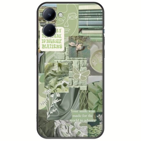 Aesthetic Green Realme C33 Black TPU (Μαύρη Σιλικόνη)