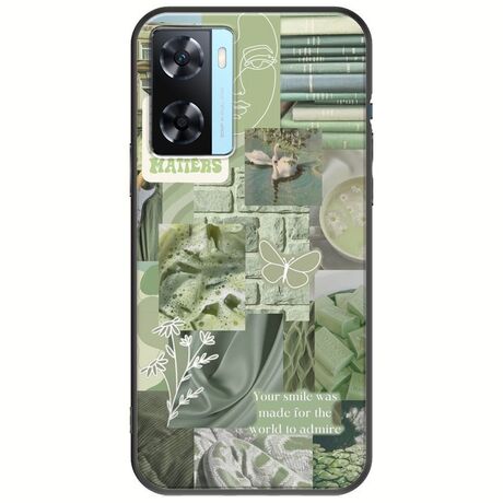 Aesthetic Green Oppo A77 5G Black TPU (Μαύρη Σιλικόνη)