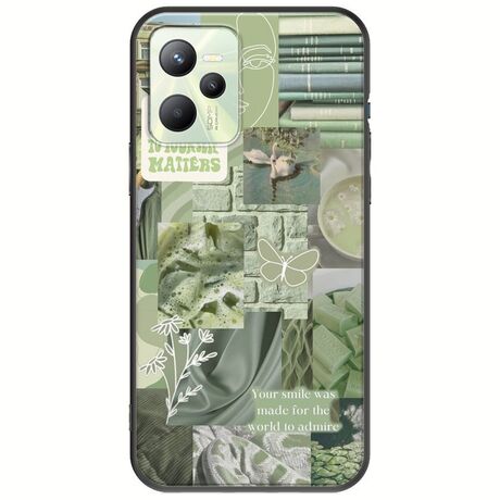 Aesthetic Green Realme Narzo 50A Prime Black TPU (Μαύρη Σιλικόνη)