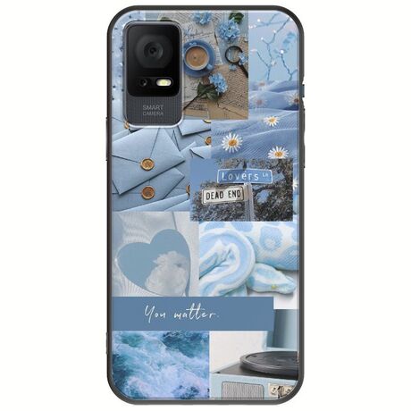 Aesthetic Blue TCL 408 Black TPU (Μαύρη Σιλικόνη)