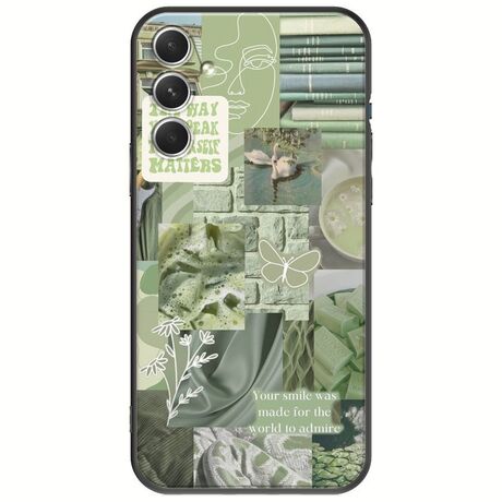 Aesthetic Green Samsung Galaxy A34 5G Black TPU (Μαύρη Σιλικόνη)