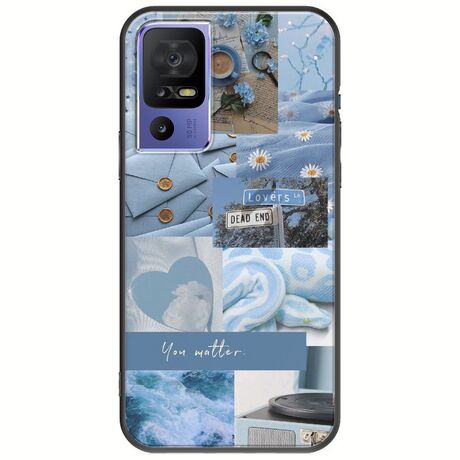 Aesthetic Blue TCL 40 SE Black TPU (Μαύρη Σιλικόνη)