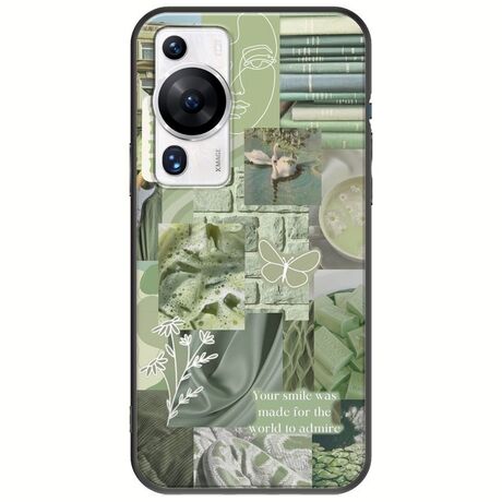 Aesthetic Green Huawei P60 Pro Black TPU (Μαύρη Σιλικόνη)