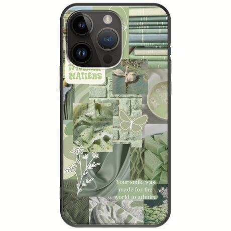 Aesthetic Green iPhone 15 Pro Max Black TPU (Μαύρη Σιλικόνη)