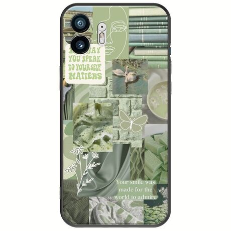 Aesthetic Green Nothing Phone (2) Black TPU (Μαύρη Σιλικόνη)