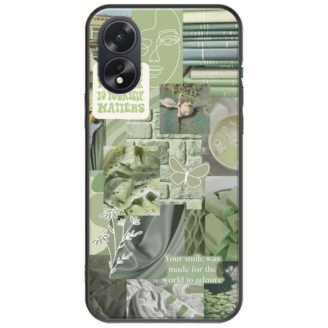 Aesthetic Green Oppo A38 Black TPU (Μαύρη Σιλικόνη)