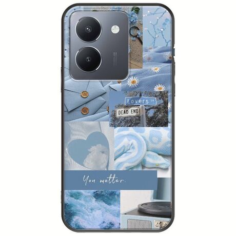 Aesthetic Blue Vivo Y36 4G / 5G Black TPU (Μαύρη Σιλικόνη)