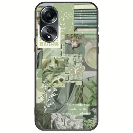 Aesthetic Green Oppo A78 5G Black TPU (Μαύρη Σιλικόνη)