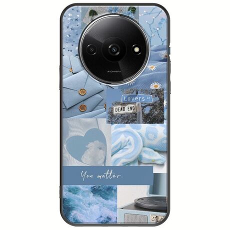 Aesthetic Blue Xiaomi Redmi A3 Black TPU (Μαύρη Σιλικόνη)
