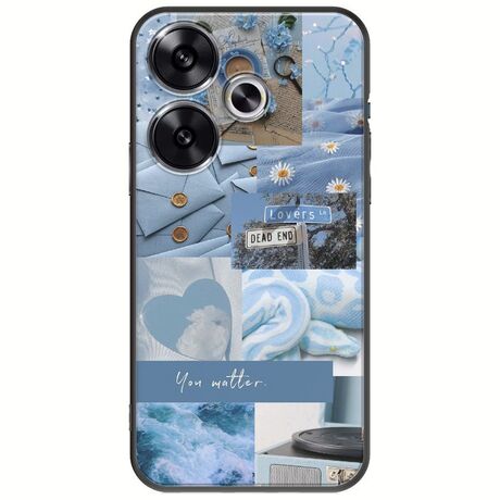 Aesthetic Blue Xiaomi Poco F6 5G Black TPU (Μαύρη Σιλικόνη)