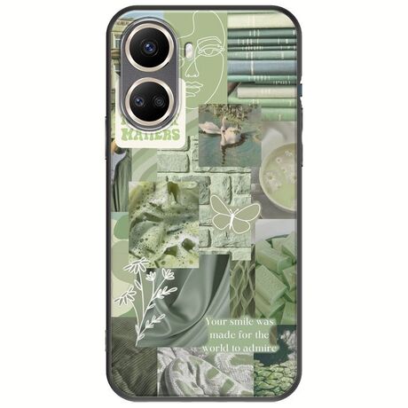 Aesthetic Green Huawei Nova 10 SE Black TPU (Μαύρη Σιλικόνη)