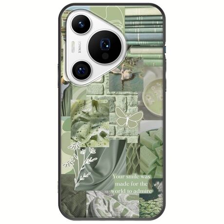 Aesthetic Green Huawei Pura 70 Pro Black TPU (Μαύρη Σιλικόνη)