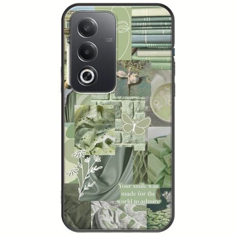 Aesthetic Green Oppo A80 5G Black TPU (Μαύρη Σιλικόνη)