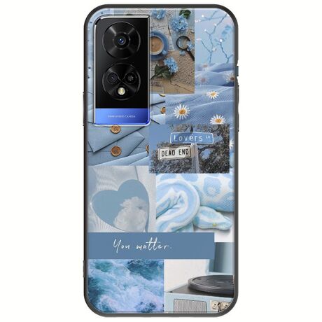 Aesthetic Blue TCL 50 5G Black TPU (Μαύρη Σιλικόνη)