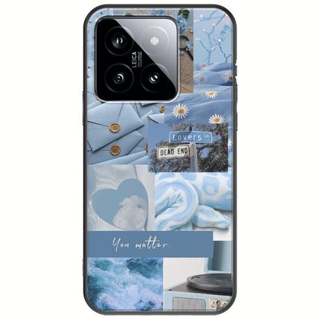 Aesthetic Blue Xiaomi 14T 5G Black TPU (Μαύρη Σιλικόνη)