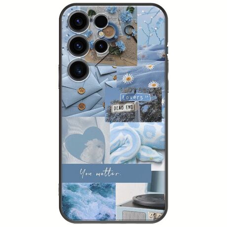 Aesthetic Blue Samsung Galaxy S25 Ultra 5G Black TPU (Μαύρη Σιλικόνη)